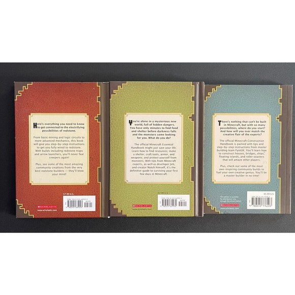 Minecraft Handbook Lot of 3 Redstone, Essential & Construction Books - Picture 2 of 2